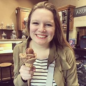 Anna eating ice cream